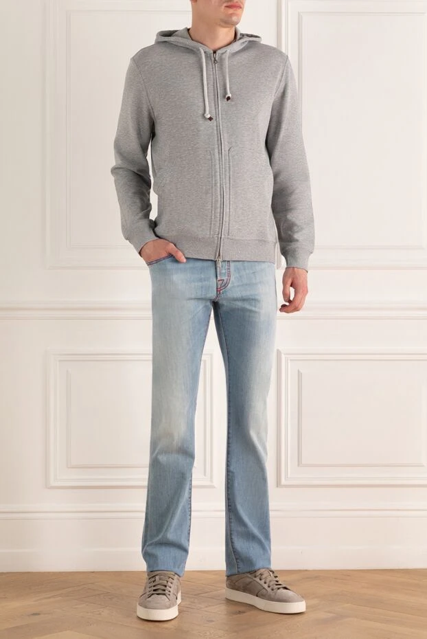 Jacob Cohen мужские джинсы из хлопка голубые мужские купить с ценами и фото 158260 - фото 2