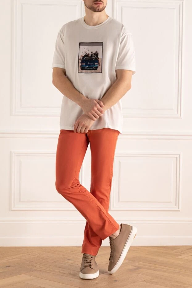 Jacob Cohen мужские джинсы из хлопка оранжевые мужские купить с ценами и фото 158273 - фото 2