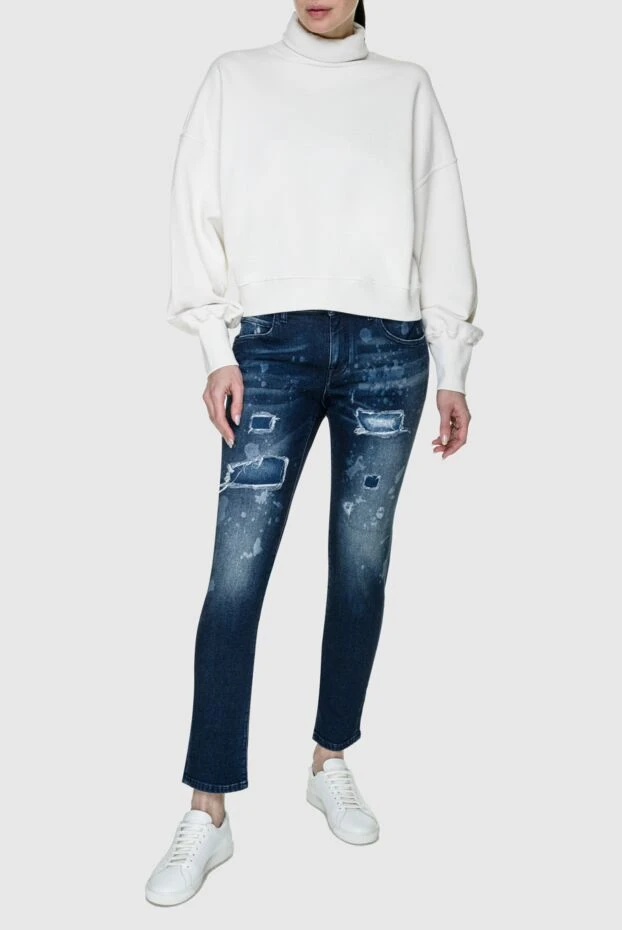 Jacob Cohen женские джинсы из хлопка синие женские купить с ценами и фото 158334 - фото 2