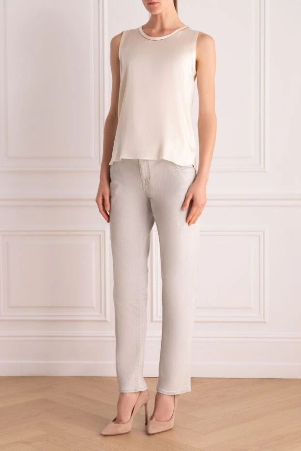 Jacob Cohen жіночі джинси з бавовни білі жіночі купити фото з цінами 158356 - фото 2