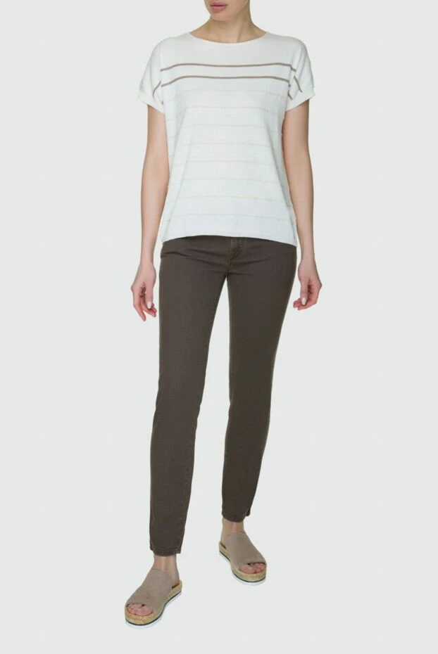 Jacob Cohen женские джинсы из хлопка коричневые женские купить с ценами и фото 158373 - фото 2