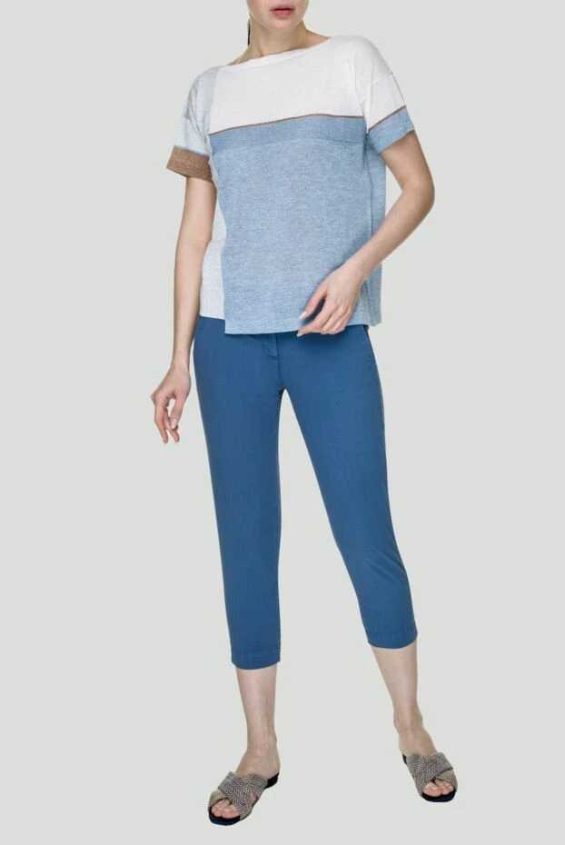 Jacob Cohen woman blue cotton trousers for women 158377 - photo 2