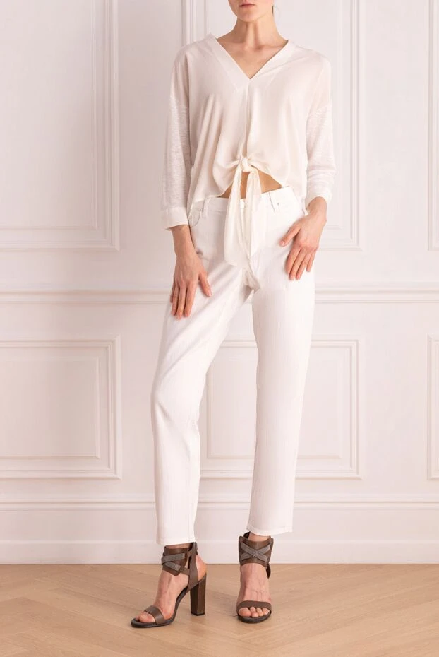 Jacob Cohen жіночі джинси з бавовни білі жіночі купити фото з цінами 158386 - фото 2