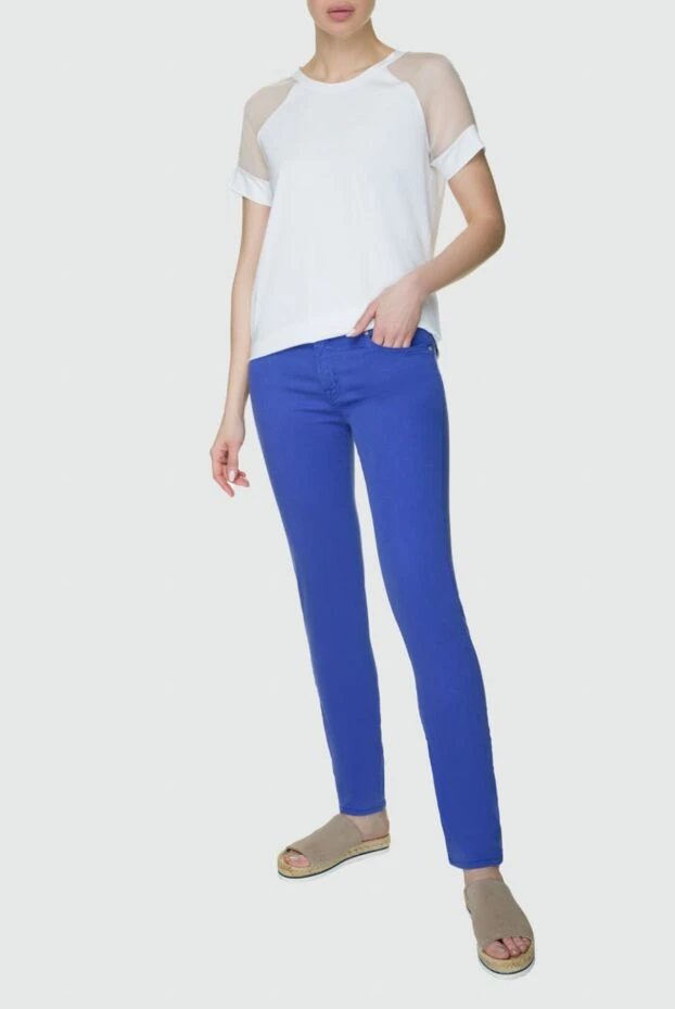 Jacob Cohen женские джинсы из хлопка синие женские купить с ценами и фото 158396 - фото 2