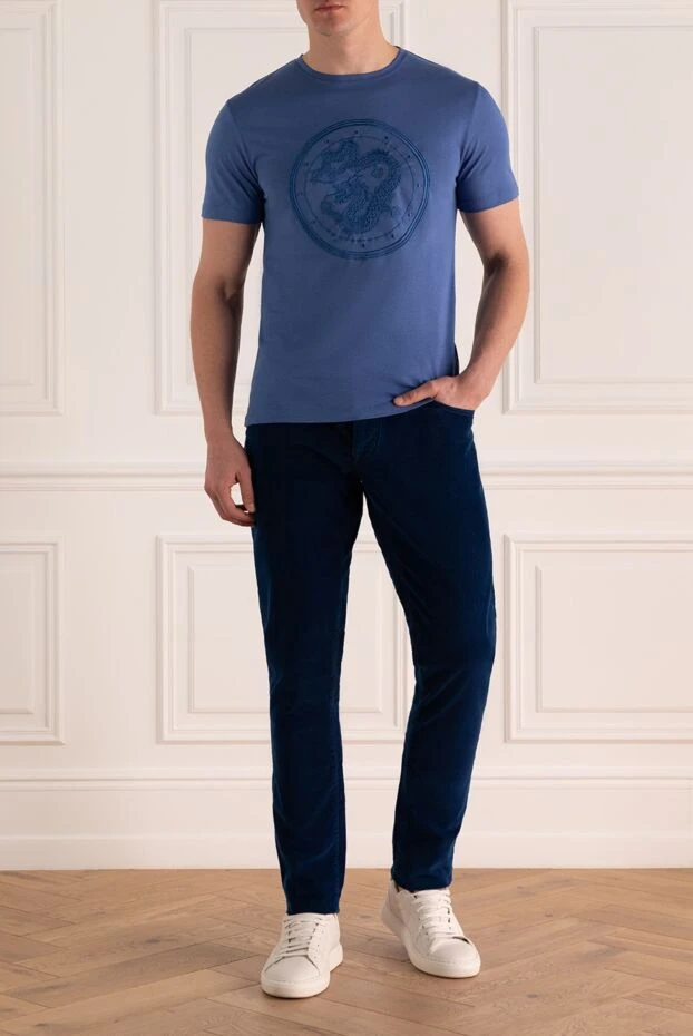 Jacob Cohen мужские джинсы из хлопка синие мужские купить с ценами и фото 158418 - фото 2