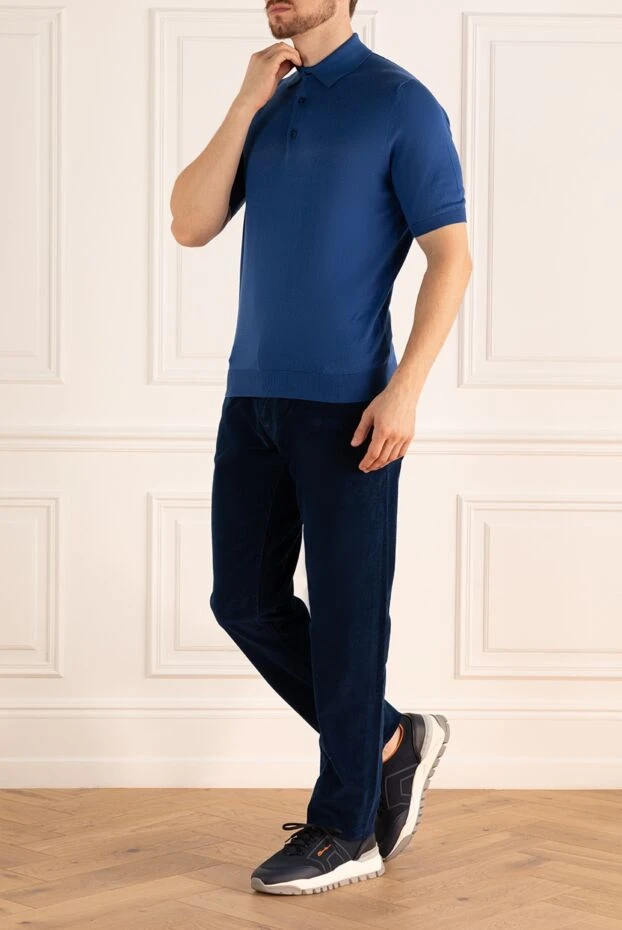 Jacob Cohen мужские джинсы из хлопка синие мужские купить с ценами и фото 158420 - фото 2