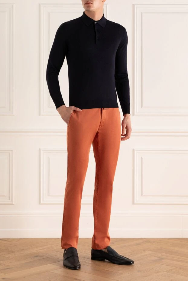 Jacob Cohen мужские джинсы из хлопка оранжевые мужские купить с ценами и фото 158440 - фото 2