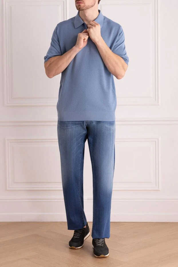 Jacob Cohen мужские джинсы из хлопка синие мужские купить с ценами и фото 158478 - фото 2