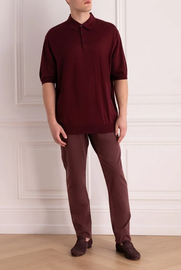 Jacob Cohen man cotton and modal jeans burgundy for men 158492 - photo 2