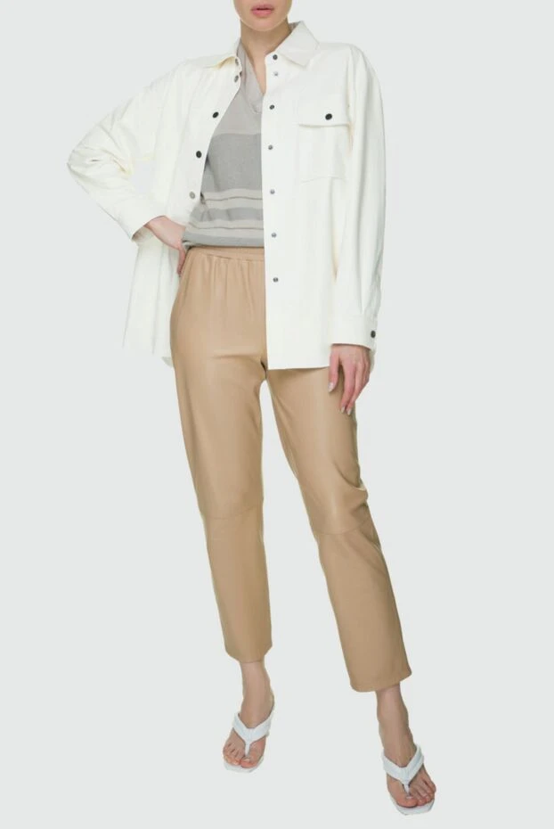 Fleur de Paris woman genuine leather jacket, white for women buy with prices and photos 158558 - photo 2