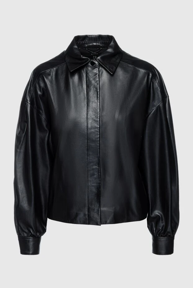 Fleur de Paris женские куртка из кожи черная женская купить с ценами и фото 158559 - фото 1