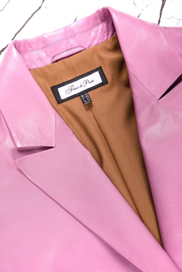 Fleur de Paris women's pink elongated genuine leather jacket 158564 - photo 3
