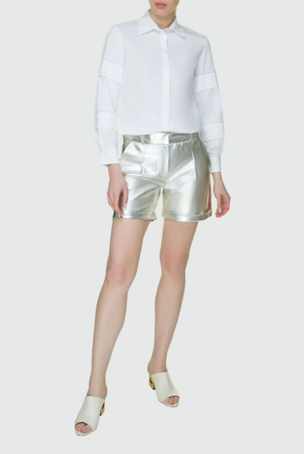 Fleur de Paris woman gray leather shorts for women buy with prices and photos 158565 - photo 2