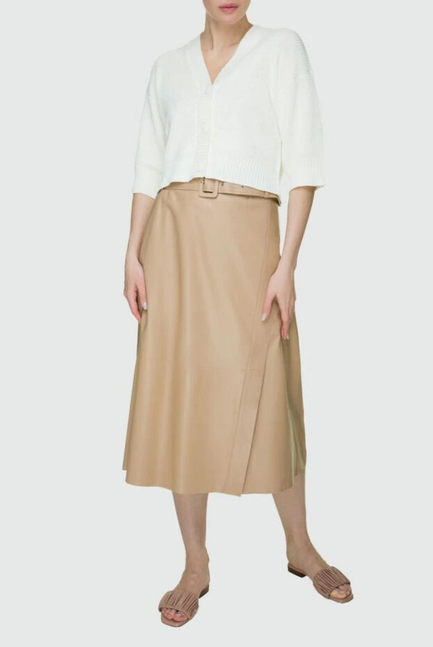 Fleur de Paris woman beige leather skirt for women buy with prices and photos 158567 - photo 2