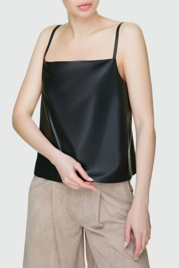 Fleur de Paris woman women's black leather top buy with prices and photos 158570 - photo 2