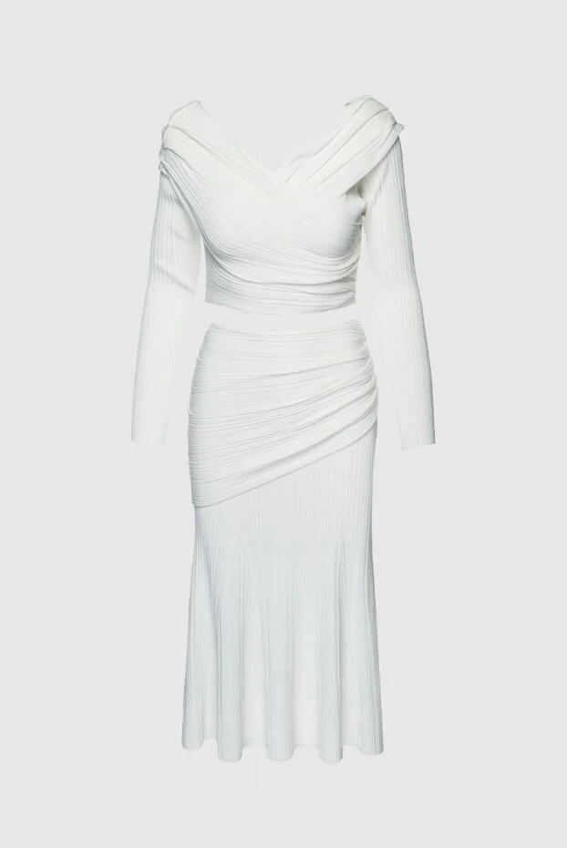 White women's suit with a skirt made of viscose and polyester