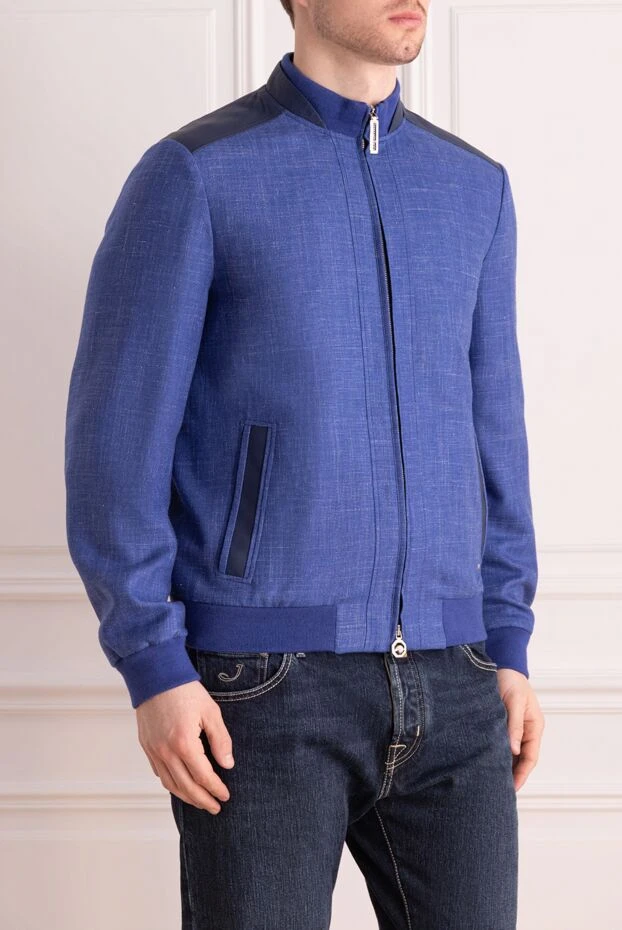 Stefano Ricci blue wool, silk and linen jacket for men 158605 - photo 3