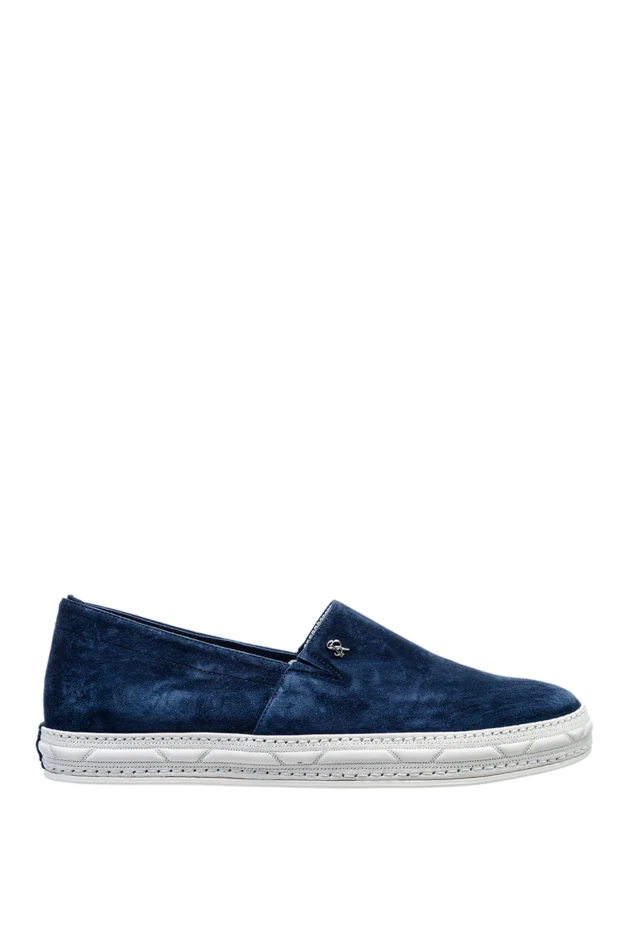 Blue nubuck slip-ons for men - photo 1