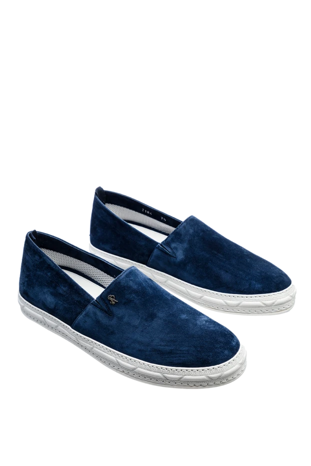 Stefano Ricci blue nubuck slip-ons for men 158607 - photo 3
