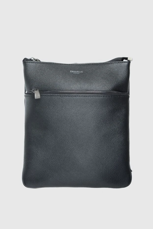 Shoulder bag made of genuine leather black for men