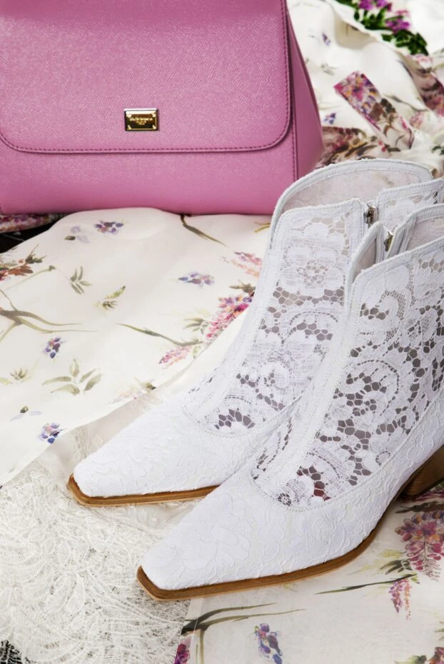 Le Silla черевики жіночі білі з мереживом 158689 - фото 2