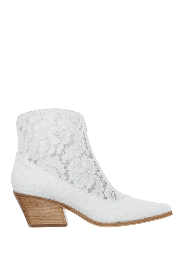 Women's white boots with lace