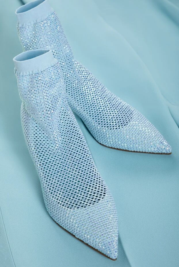 Le Silla women's blue suede ankle boots with lurex 158690 - photo 2