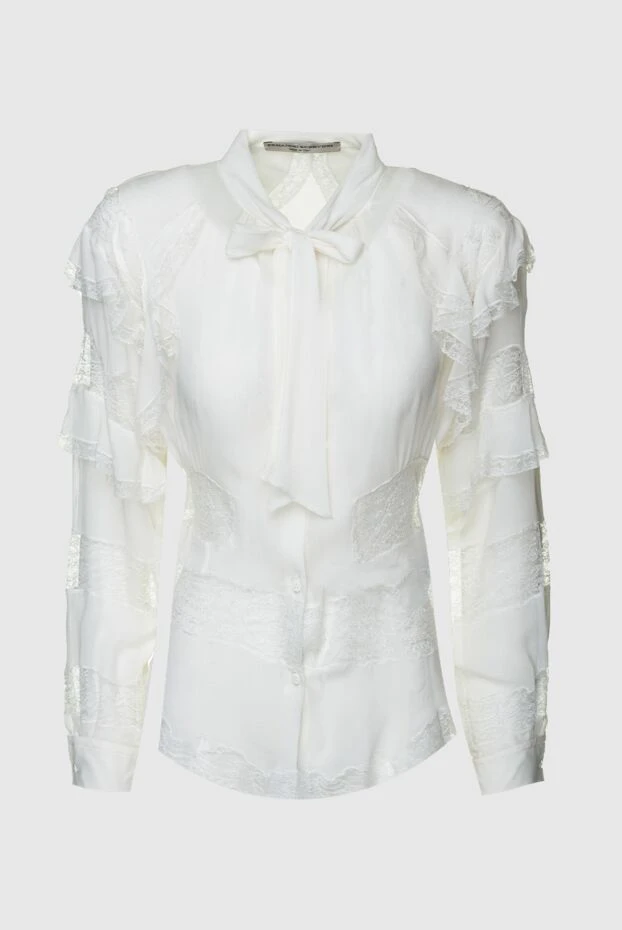 Ermanno Scervino женские блуза из шелка белая женская купить с ценами и фото 158704 - фото 1