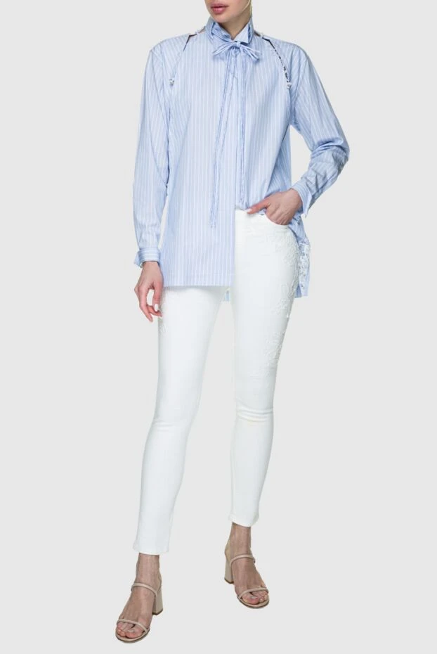 Ermanno Scervino woman blue cotton blouse for women buy with prices and photos 158706 - photo 2