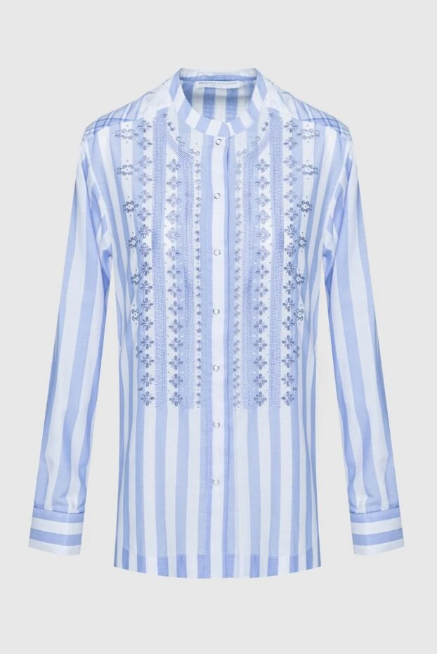 Ermanno Scervino женские блуза из полиэстера и хлопка голубая женская купить с ценами и фото 158707 - фото 1