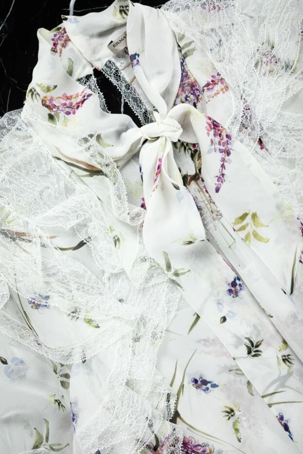 Ermanno Scervino silk white dress with floral pattern for women 158717 - photo 3