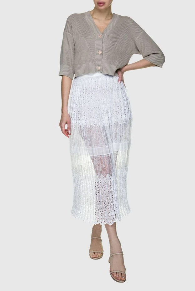 Ermanno Scervino женские юбка из полиэстера белая женская купить с ценами и фото 158720 - фото 2