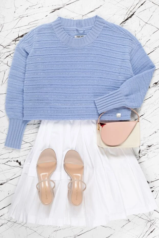 Ermanno Scervino white cotton midi skirt with mesh insert and soft gathers 158723 - photo 2