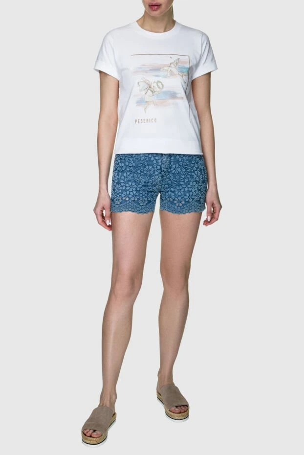 Ermanno Scervino woman blue cotton shorts for women buy with prices and photos 158727 - photo 2