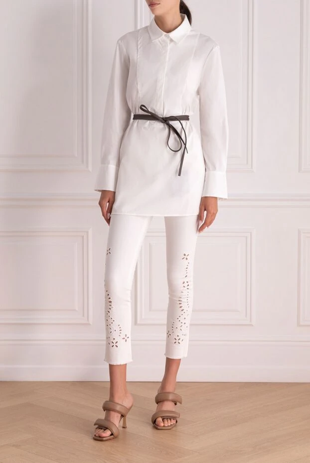 Ermanno Scervino женские джинсы из хлопка белые женские купить с ценами и фото 158728 - фото 2