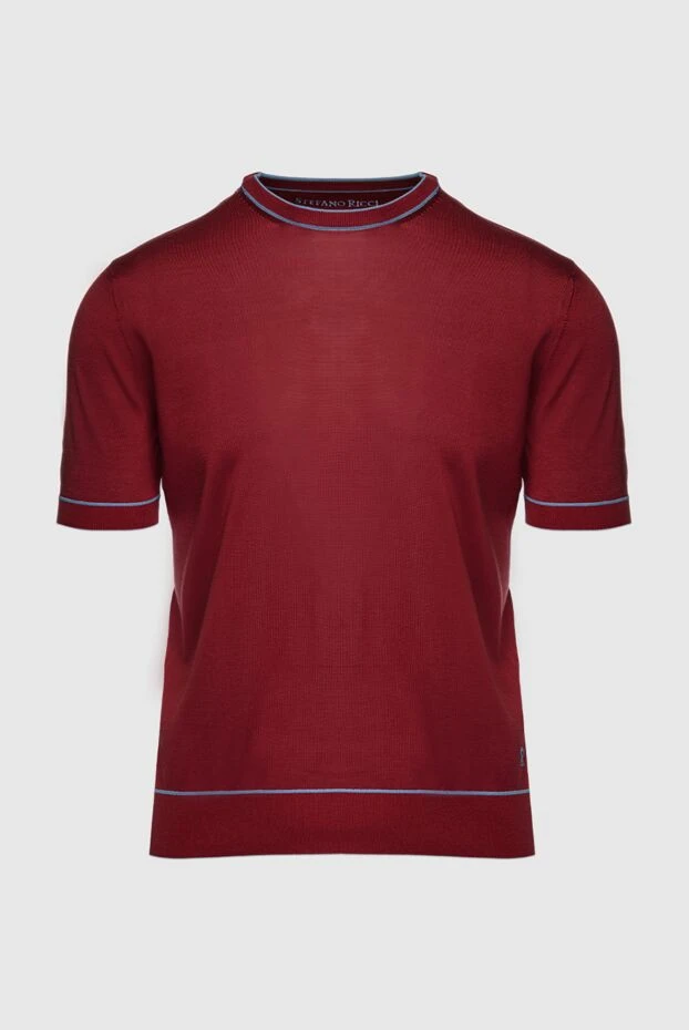 Short sleeve silk jumper in burgundy for men - photo 1