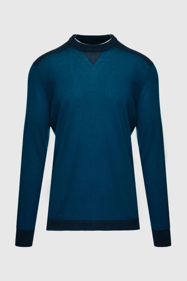 Джемпер з кашеміру синій чоловічий - фото 1