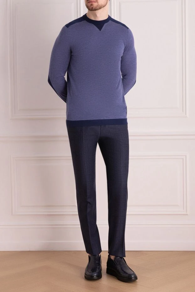 Stefano Ricci джемпер из кашемира синий мужской 158752 - фото 2
