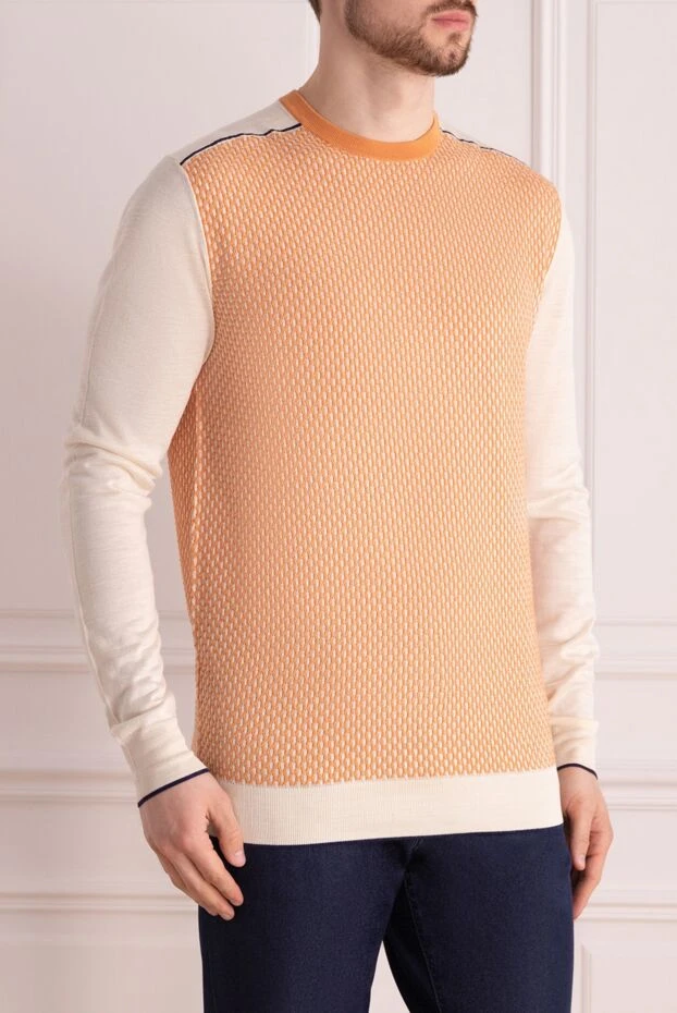 Stefano Ricci джемпер из кашемира, шелка и льна оранжевый. мужской 158766 - фото 3