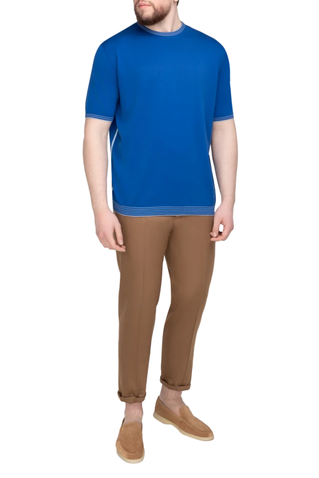 Stefano Ricci cotton short sleeve jumper blue for men 195758 - photo 2