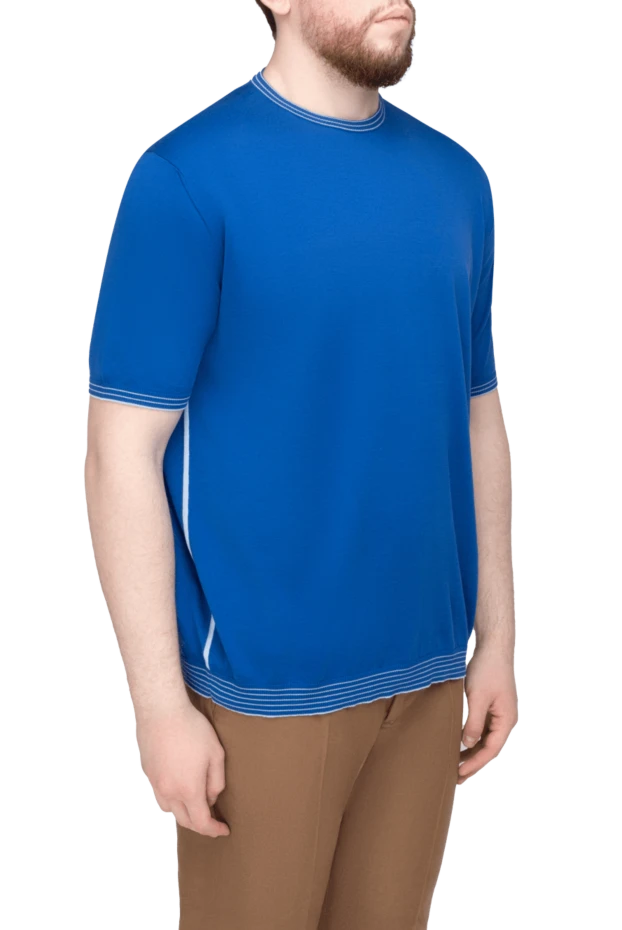 Stefano Ricci cotton short sleeve jumper blue for men 195758 - photo 3