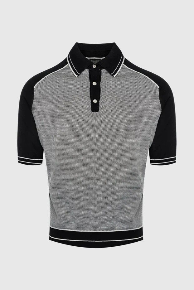 Polo from cotton and silk gray for men - photo 1