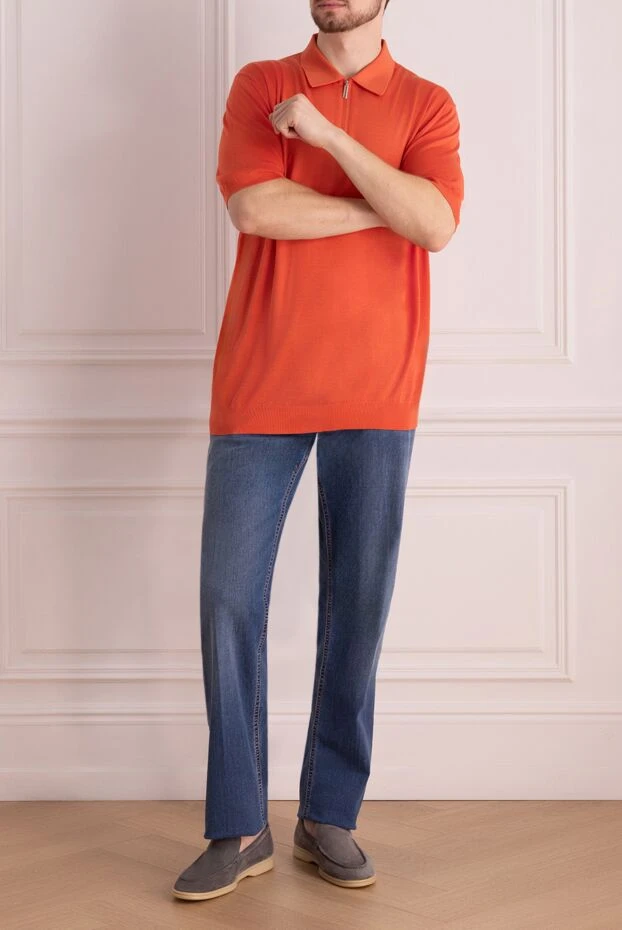 Stefano Ricci поло из шелка оранжевое мужское 158815 - фото 2