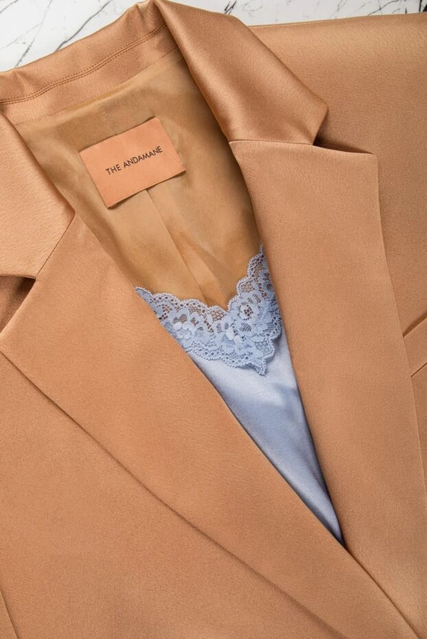 Max&Moi women's silk cami top with lace trim light blue 158871 - photo 2