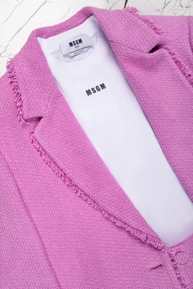 MSGM боді білий базовий стиль з коротким рукавом та принтом 158880 - фото 2