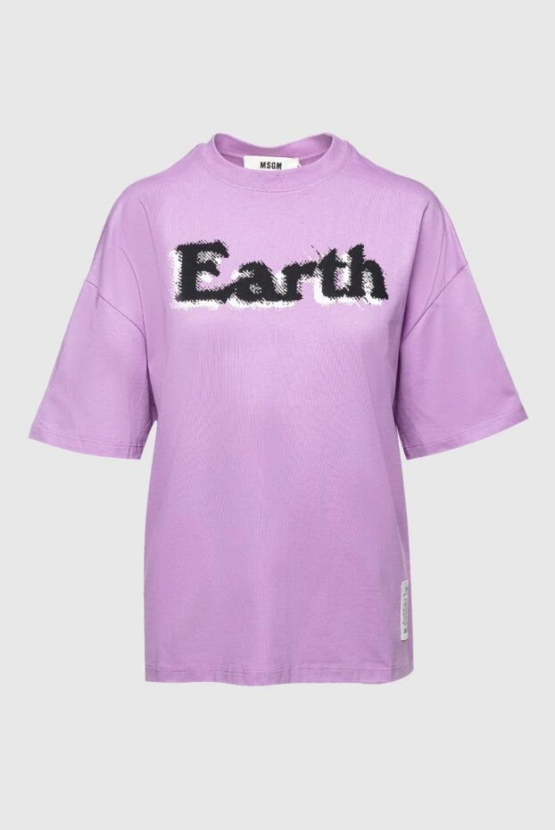 MSGM женские футболка из хлопка фиолетовая женская купить с ценами и фото 158882 - фото 1