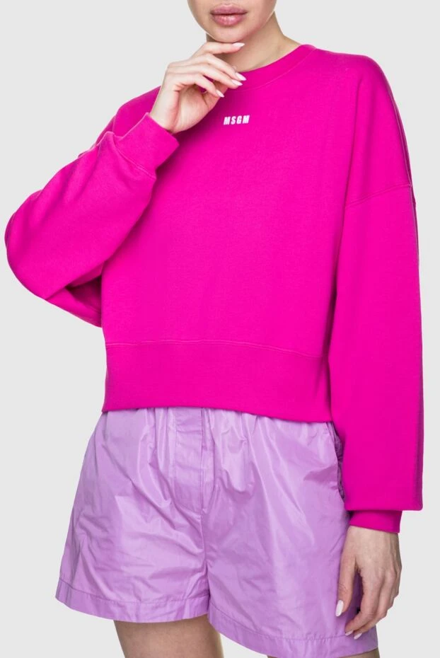 MSGM woman pink cotton sweatshirt for women 162299 - photo 3