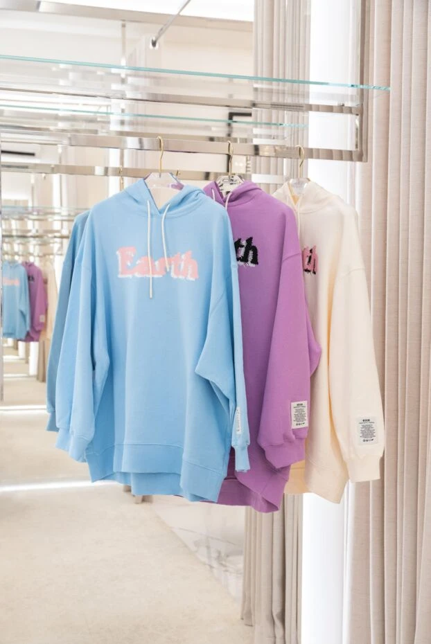 MSGM women's beige cotton hoodie with print 158889 - photo 2