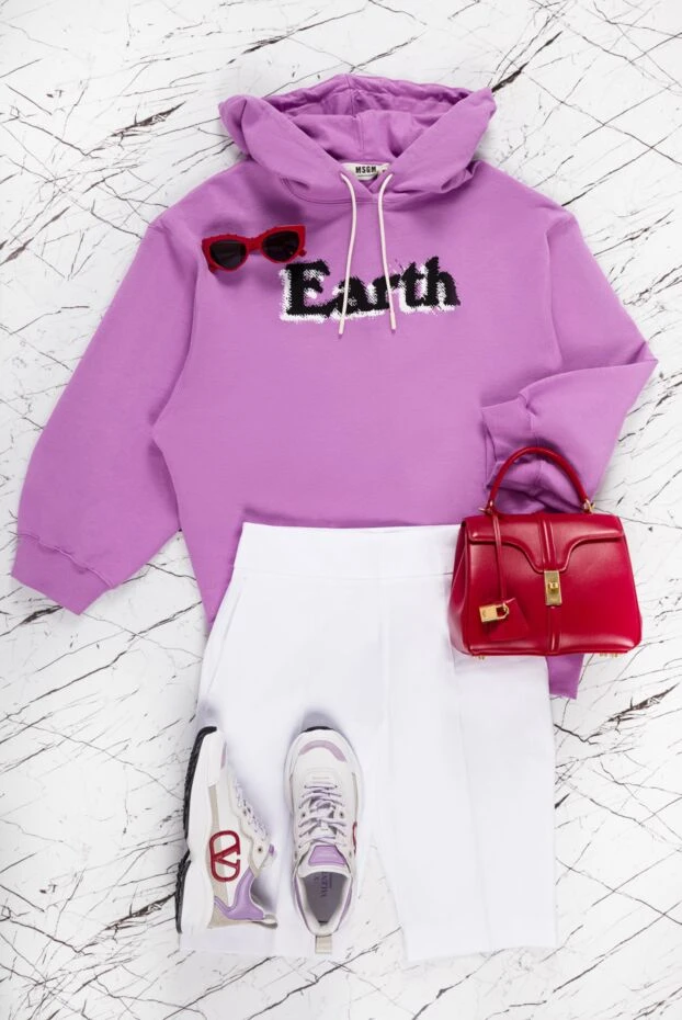 MSGM hoodie made of cotton purple for women 158893 - photo 2