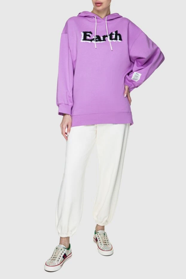 MSGM woman cotton hoodie purple for women 158893 - photo 2